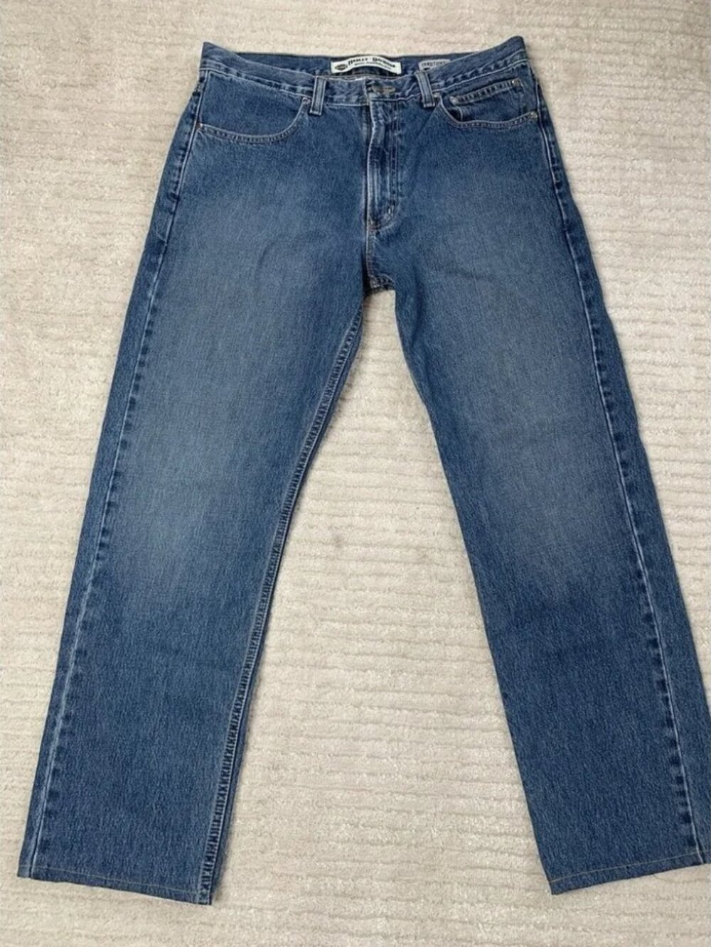 Men's Harley Davidson Motor Clothes Traditional Blue Jeans Size 34x36 Biker